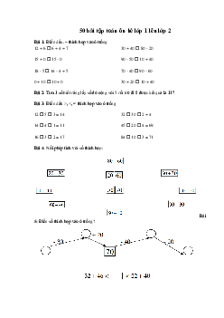 Bài tập ôn hè lớp 1 lên lớp 2 - Môn Toán | Cánh diều