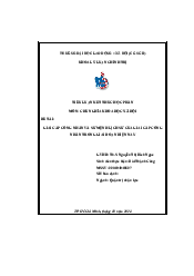 Tiểu luận kết thúc học phần - Chủ nghĩa xã hội khoa học | Trường đại học Lao động - Xã hội