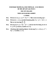 Đề thi giữa HKII học phần Giải tích 2 năm 2024 - 2025 | Đại học Thuỷ Lợi