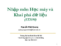 Tổng hợp bài giảng môn Nhập môn học máy và khai phá dữ liệu| Bài giảng môn Nhập môn học máy và khai phá dữ liệu| Trường ĐH Bách Khoa Hà Nội