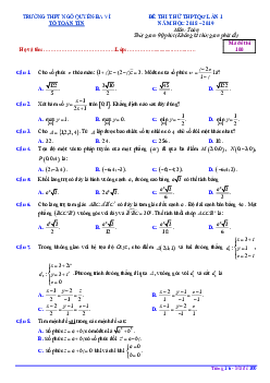 Đề thi thử THPTQG môn Toán lần 1 năm 2019 trường THPT Ngô Quyền – Hà Nội