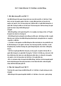 Sử 11 Cánh Diều bài 13: Việt Nam và biển Đông