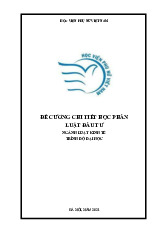 Đề cương chi tiết học phần môn Luật đầu tư | Học viện Phụ nữ Việt Nam