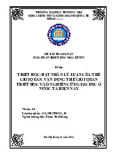 Triết học hạt nhân lý luận thế giới quan | Bài thảo luận Triết học Mác Lênin