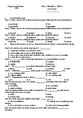 Bài ôn tập học kì I - Ngôn ngữ Anh | Trường Đại học Bách khoa Thành phố Hồ Chí Minh