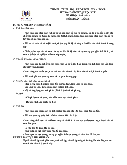 Hướng dẫn ôn tập học kì 2 Toán 12 năm 2021 – 2022 trường Vinschool – Hà Nội