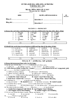 Đề thi chọn HSG Tiếng Anh 11 cấp trường (có đáp án)