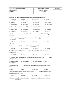 Giải đề thi giữa học kì 2 môn Tiếng Anh 10 năm 2023 - 2024 (Sách mới) | Global Success đề 4
