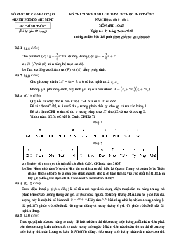 Đề tuyển sinh lớp 10 môn Toán năm học 2020 – 2021 sở GD&ĐT TP HCM