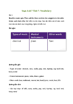 Giải Tiếng Anh 7 Unit 7: Vocabulary | Friends Plus