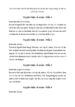 Tập làm văn lớp 2: Em hãy tự giới thiệu về bản thân (26 mẫu) | Cách Diều