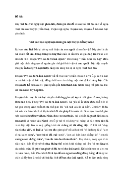 Viết văn bản nghị luận phân tích, đánh giá một truyện kể (Dàn ý + 3 Mẫu) Ngữ Văn 10 Chân Trời Sáng Tạo