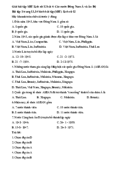 Giải SBT Lịch Sử 12 bài 4: Các nước Đông Nam Á và Ấn Độ