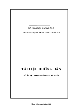 Tài liệu hướng dẫn đồ án hệ thống thông tin kế toán