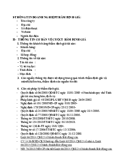 Thông tin tổng quát về thị trường Bất động sản