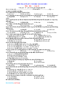 Đề Thi Giữa HK2 Địa 10 Kết Nối Tri Thức 2022-2023 Có Đáp Án - Đề 3 (có đáp án)