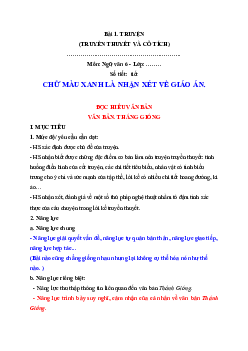 Giáo án Ngữ văn 6 sách Cánh diều (Cả năm)