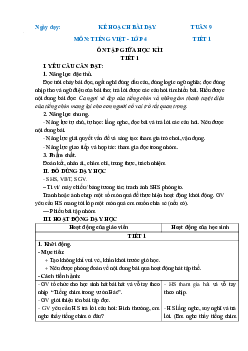 Giáo án Tiếng Việt lớp 4 Tuần 9 | Chân trời sáng tạo