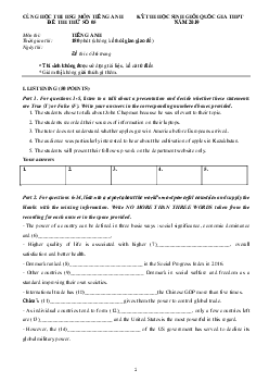 Cùng học thi HSG MÔN TIẾNG ANH kỳ thi HSG QUỐC GIA THPT ĐỀ THI THỬ SỐ 05