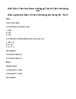 Giải Toán 3: Em làm được những gì? | Chân trời sáng tạo