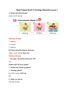 Sách Smart Start 3 Getting Started Lesson 1