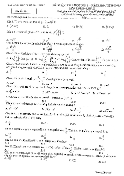 Đề kiểm tra học kỳ 1 Toán 12 năm 2018 – 2019 trường THPT Thăng Long – Hà Nội
