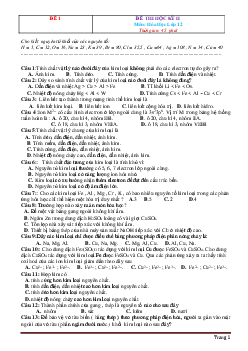 TOP 7 đề thi học kỳ II môn hóa học lớp 12 (có đáp án)