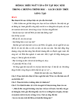 Bộ đề đọc hiểu Ngữ văn 6 Chân trời sáng tạo