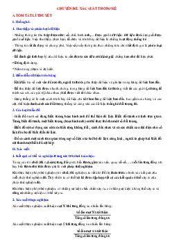 Chuyên đề xác suất và thống kê theo chương trình SGK Toán 6 mới