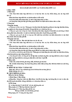 Bài 10: Hợp chất hữu cơ và hoá học hữu cơ | Giáo án Hóa 11 Kết nối tri thức