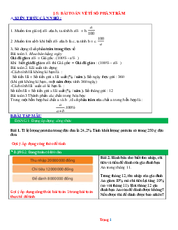 Phương pháp giải Bài 5: Bài toán về tỉ số phần trăm Toán 6 CTST