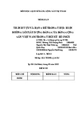 Tiểu Luận Thành tựu và hạn chế trong thực hiện đường lối xây dựng đảng của Đảng Cộng Sản Việt Nam trong thời kỳ đổi mới | Môn Lịch sử Đảng - Trường Cao đẳng Công Nghệ Bách Khoa Hà Nội