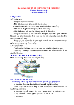 Giáo án Sinh học 10 sách Kết nối tri thức với cuộc sống (HKI) | Đề 3