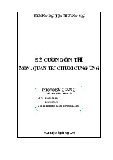 Đề cương ôn thi quản trị chuỗi cung ứng | Trường Đại học Thương Mại