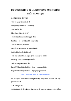 Đề cương ôn tập học kì 1 môn Tiếng Anh 4 sách Family and Friends