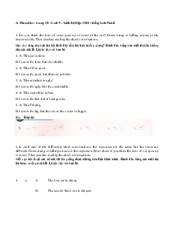 Giải bài tập SBT Tiếng Anh lớp 9 chương trình mới Unit 9: English in the world