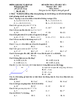 Đề giữa học kì 1 Toán 6 năm 2022 – 2023 phòng GD&ĐT Tân Yên – Bắc Giang