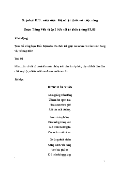 Soạn bài Đọc: Bước mùa xuân | Kết nối tri thức