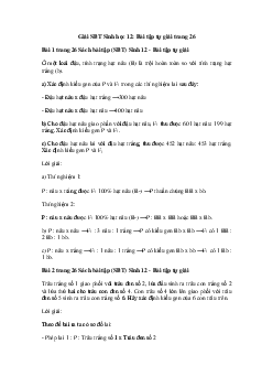 Giải SBT Sinh học 12: Bài tập tự giải trang 26