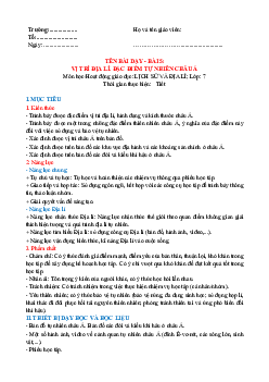 Giáo án Địa lí 7 Bài 5 sách Kết nối tri thức