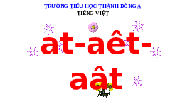 Giáo án điện tử Tiếng việt 1 bài 1 Chân trời sáng tạo: Học vấn: at, ăt, ât