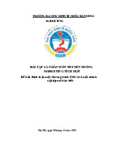 Bài tập cá nhân Phân tích chiến dịch IMC của L’Oréal Paris môn Truyền thông Marketing tích hợp | Đại học Kinh tế Quốc Dân