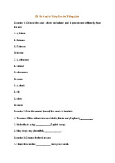 Đề thi học kì 1 lớp 5 môn Tiếng Anh mới nhất