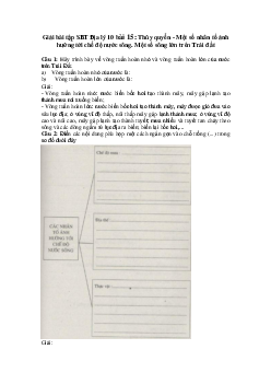 Giải bài tập SBT Địa lý 10 bài 15: Thủy quyển - Một số nhân tố ảnh hưởng tới chế độ nước sông - Một số sông lớn trên Trái đất