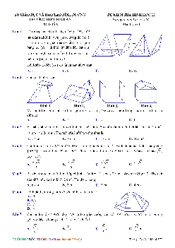 Đề kiểm tra Hình học 12 chương 1 (Khối đa diện) trường THPT Bình An – Bình Dương