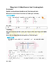 Giải SGK Tiếng Anh 12 Global Success Unit 3 Looking back