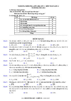 Đề ôn tập giữa học kỳ 2 Toán 11 năm 2022 – 2023 trường THPT Việt Đức – Hà Nội