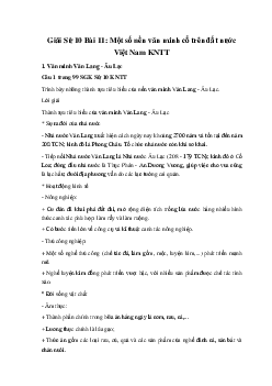 Giải Sử 10 Bài 11: Một số nền văn minh cổ trên đất nước Việt Nam KNTT