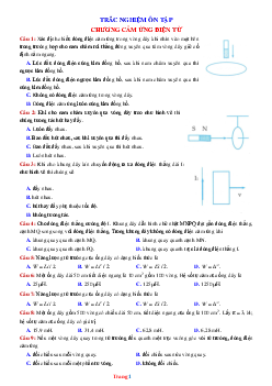 Trắc nghiệm ôn chương cảm ứng điện từ (có lời giải và đáp án)