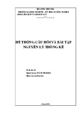 Tài Liệu Học Tập Nguyên lý thống kê | Đại học Kinh tế kỹ thuật công nghiệp
